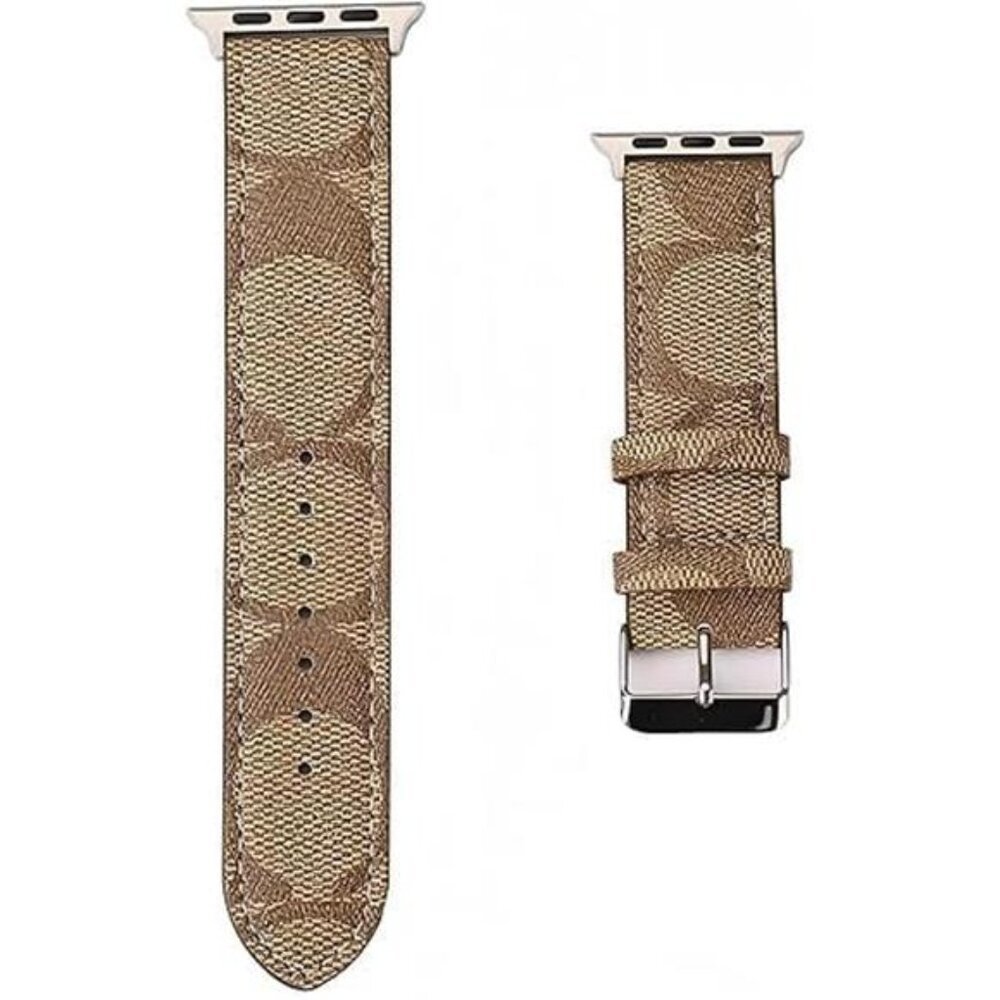 Coach Signature Canvas Watch Bands in Black & Khaki - Picture 3 of 4